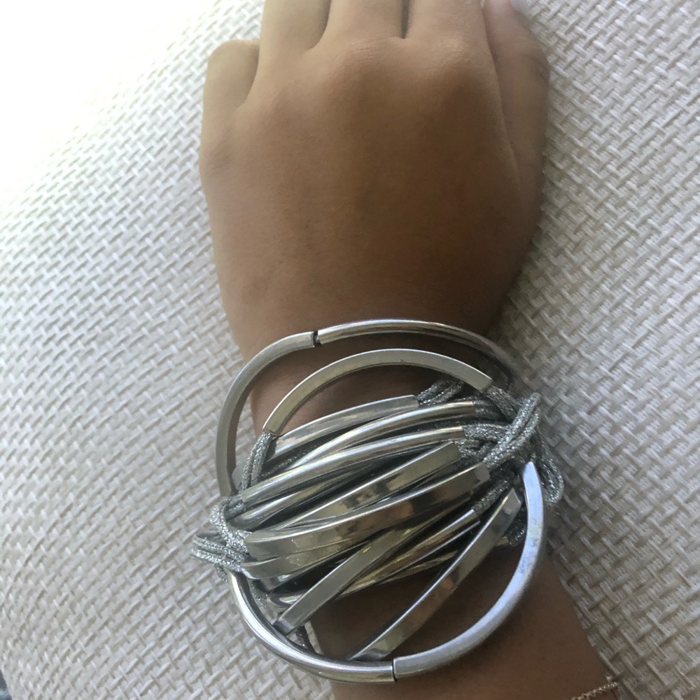 Silver bracelet stacks